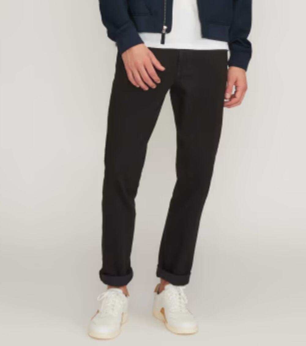 Everlane Uniform Mens Slim 4Way Stretch Organic Jeans Regular Rise Black 30 x 30